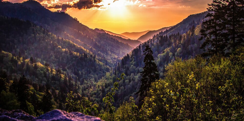 A photo of the views from a Gatlinburg scenic overlook.