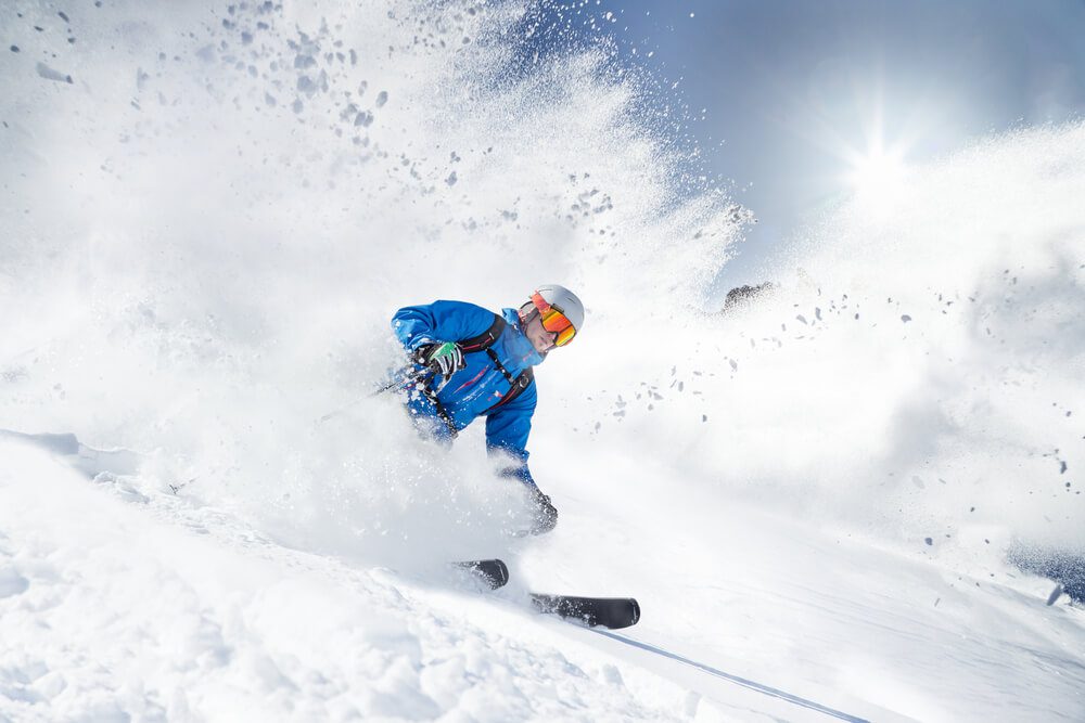 A photo of someone skiing in Gatlinburg during a Tennessee winter vacation.