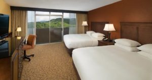 A hotel room like this one is an ideal place to stay on a Smoky Mountain family vacation.
