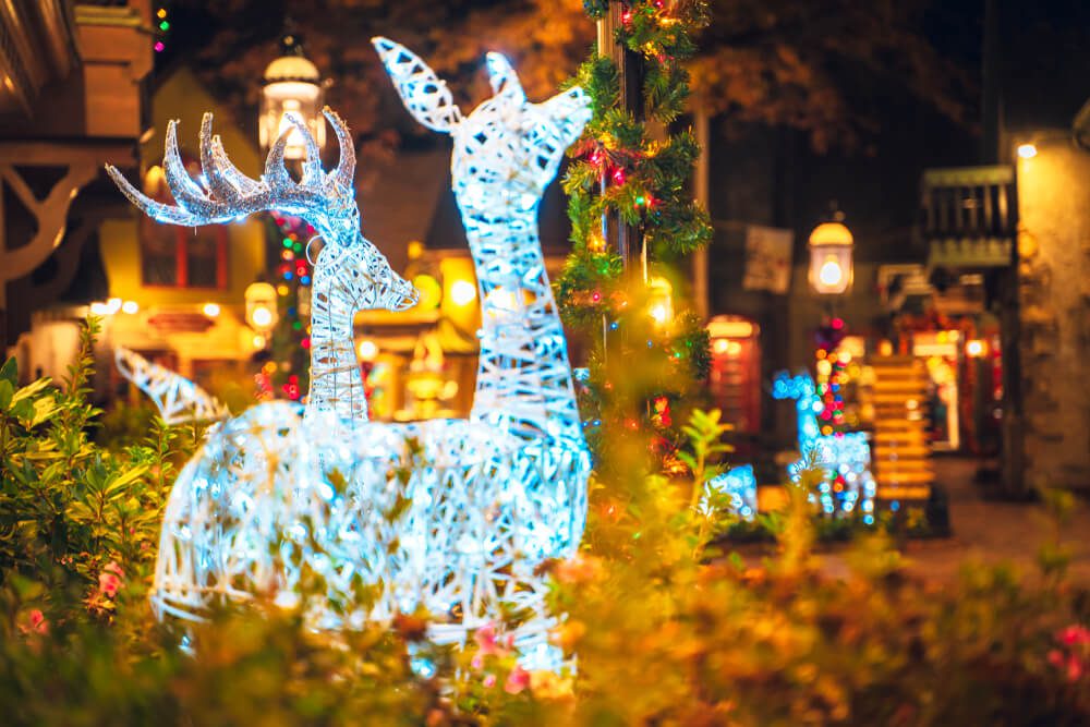 Light displays in Gatlinburg that are part of the Christmas celebrations.