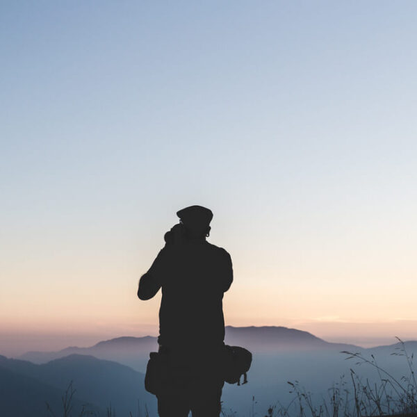A person enjoying a photography session in the Great Smoky Mountains.